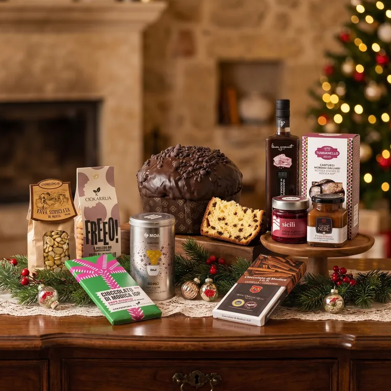 Selezione Dolce Barocco con panettone al cioccolato e specialità dolci