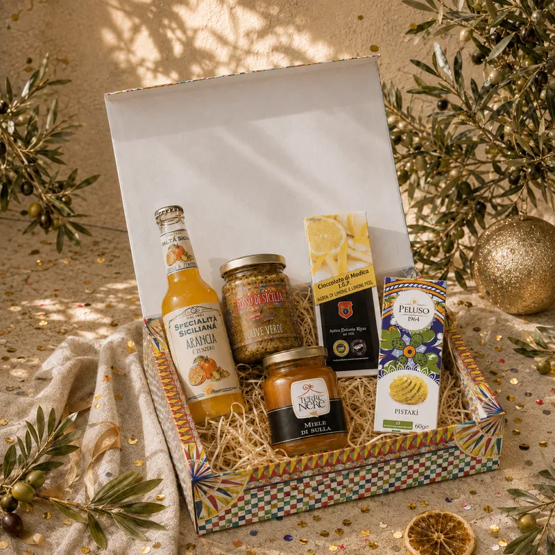 Gift box Le Mandrie del Sole con miele, bevanda e specialità siciliane