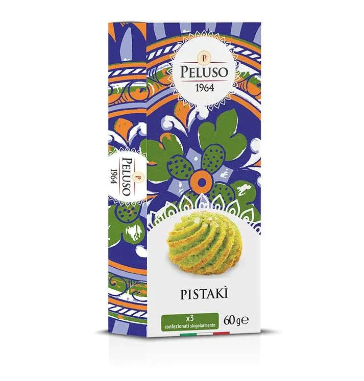Biscotti al pistacchio Peluso nella confezione